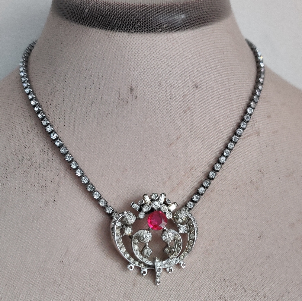Rare 40s Coro Sterling Chocker Necklace Patent A.Katz